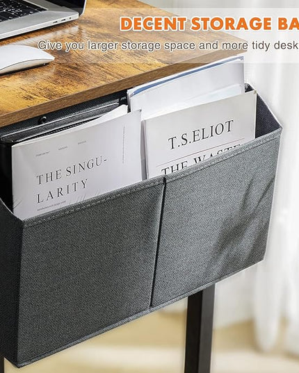 Small Computer Desk 31 Inch Small Office Desk Writing Desks Home Office Desks Small Space Desk Study Table Modern Simple Style Work Table with Storage Bag Headphone Hook Metal Frame for Home, Bedroom - LeafyLoom