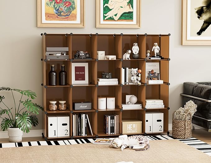 6-Cube Storage Organizer, Closet Organizer Storage Shelf Bookcase Bookshelf with Metal Hammer, Storage Cubes Organizer Cabinet for Kids, Closet, Bedroom, Bathroom, (11.8x11.8x11.8 inch) - LeafyLoom