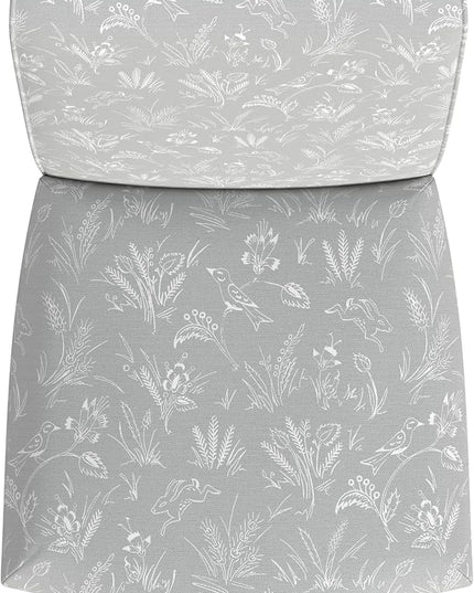 HomePop Classic Parsons Dining Chairs, Light Gray Floral with Animal Motifs(Set of 2) - LeafyLoom