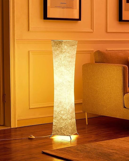 LEONC Design Floor Lamp, LEONC Standing Lamp, RGB 7 Colors Changing LED Bulbs and 10 Levels Brightness, Remote Control and Fabric Shade, Modern for Bedroom, Kids Room and Play Room - LeafyLoom