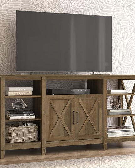 Bush KWV160RCP-03 Key West Tall TV Stand, Reclaimed Pine, Screens up to 65-Inch - LeafyLoom