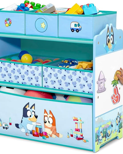 Delta Children - Bluey Design & Store 6 Bin Toy Storage Organizer - Greenguard Gold Certified, Blue - LeafyLoom