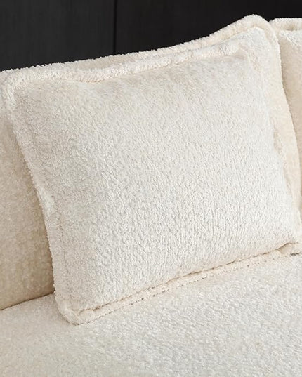 5 Seater L Shaped Convertible Modular Sectional Sofa with Reversible Chaise, Minimalist Oversized Sleeper Corner Couch,Chenille Upholstered Leisure Sofá for Living Room Office, Beige 112.2" - LeafyLoom