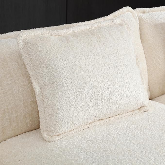 5 Seater L Shaped Convertible Modular Sectional Sofa with Reversible Chaise, Minimalist Oversized Sleeper Corner Couch,Chenille Upholstered Leisure Sofá for Living Room Office, Beige 112.2" - LeafyLoom