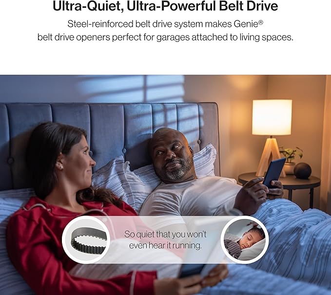 Genie QuietLift Connect – WiFi Smart Garage Door Opener with Added Wireless Keypad, ¾ HPC Smart Belt Drive – Compatible with Alexa and Google Assistant, Model 3053-TKV GENIE