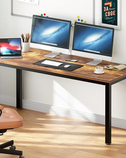 DlandHome Computer Desk Home Office Table Writing Desk Study Table Gaming Desk Worstation (63 inch, Retro) - LeafyLoom