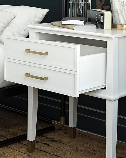 CosmoLiving by Cosmopolitan Westerleigh End Table, White - LeafyLoom