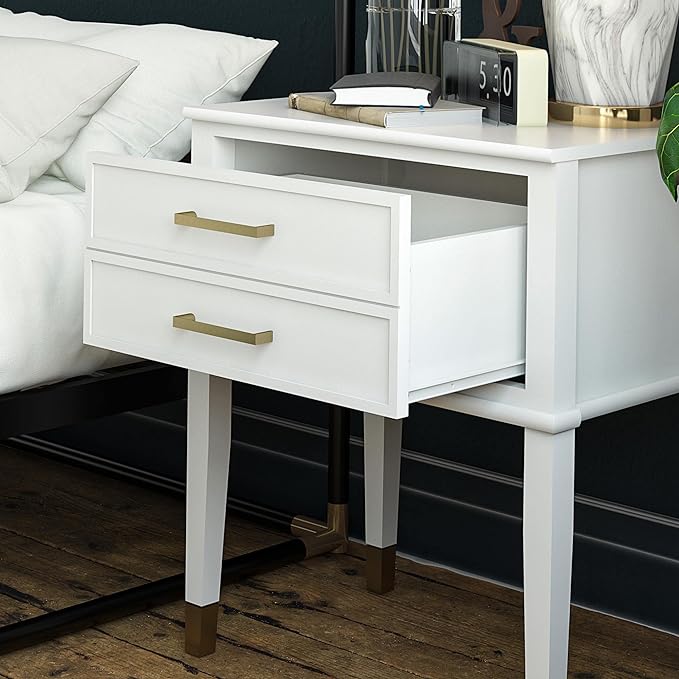 CosmoLiving by Cosmopolitan Westerleigh End Table, White - LeafyLoom