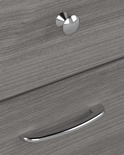 Bush Business Furniture Cabot Desks for Home Office with Storage and Chrome Hardware, Elegant Computer Table with Drawers, 60W, Modern Gray - LeafyLoom