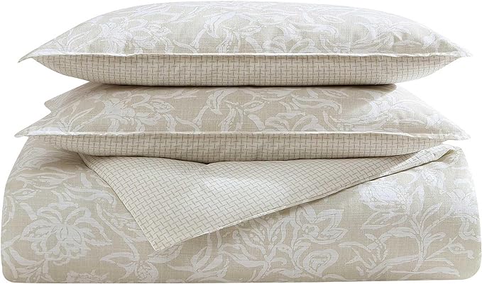 Nautica - Comforter Set, Soft Reversible Bedding with Matching Sham, Casual Home Decor (Tortola Beige, Twin) - LeafyLoom