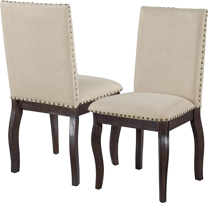 Room 5-Piece Farmhouse Dining, Wooden Round Extendable Kitchen Set-Rectangular Wood Table and 4 Classic Style Chairs, Espresso, 1 - LeafyLoom
