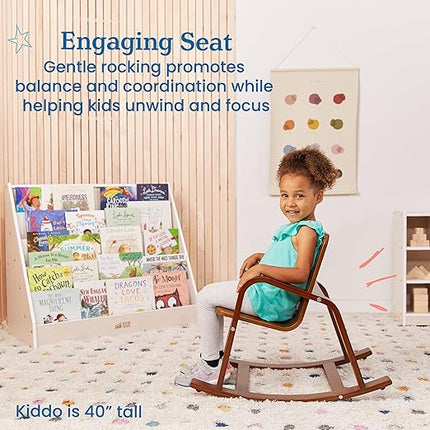 ECR4Kids Bentwood Rocking Chair, Kids Furniture, Dark Walnut - LeafyLoom