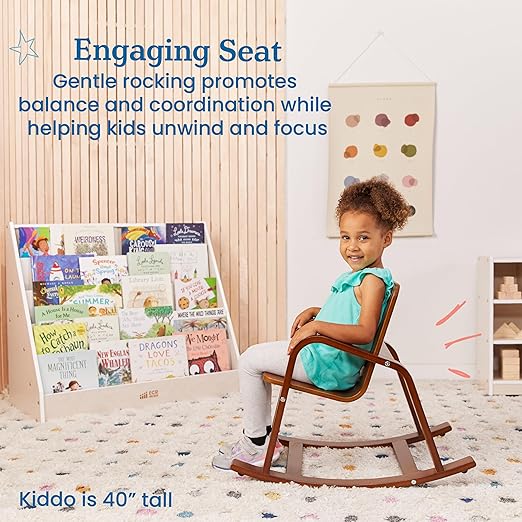 ECR4Kids Bentwood Rocking Chair, Kids Furniture, Dark Walnut - LeafyLoom