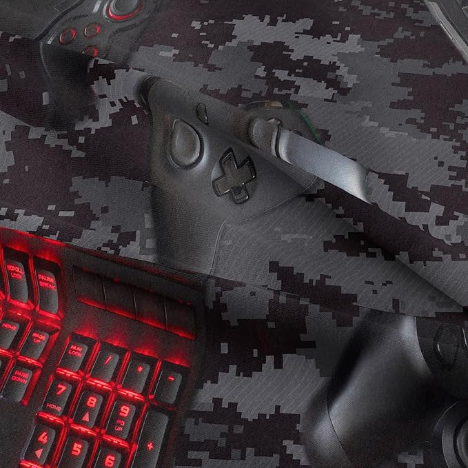 Tailor Shop Modern Camouflage Gaming Comforter Sets for Boys Gamer Comforter Red Mouse Keyboard Gamepad Bedding Set King Size with 1 Comforter 2 Pillowcases,03 - LeafyLoom