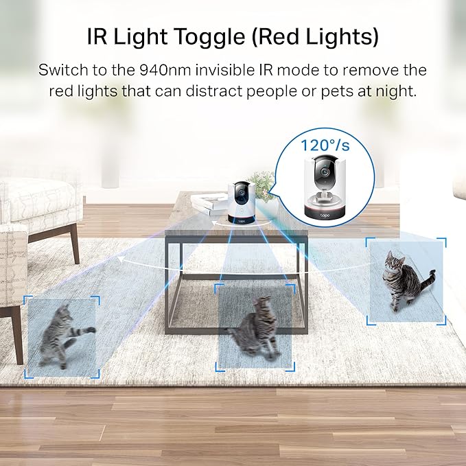 TP-Link Tapo 2K QHD Pan/Tilt Wi-Fi Camera | Apple HomeKit | Physical Privacy Mode | Color Night Vision | Motion Tracking | 2-Way Audio | Local/Cloud Storage | Works w/Alexa&Google Home | (Tapo C225) Tapo