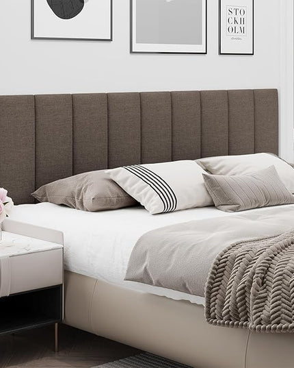 Twin Full Headboard, Wall Mounted Peel and Stick Headboard, Upholstered Tufted Bed Headboard for Twin Size Bed, Floating Dorm Bedroom Tall Headboard Soundproof Wall Panels (6 Panels, 10"x24") - LeafyLoom