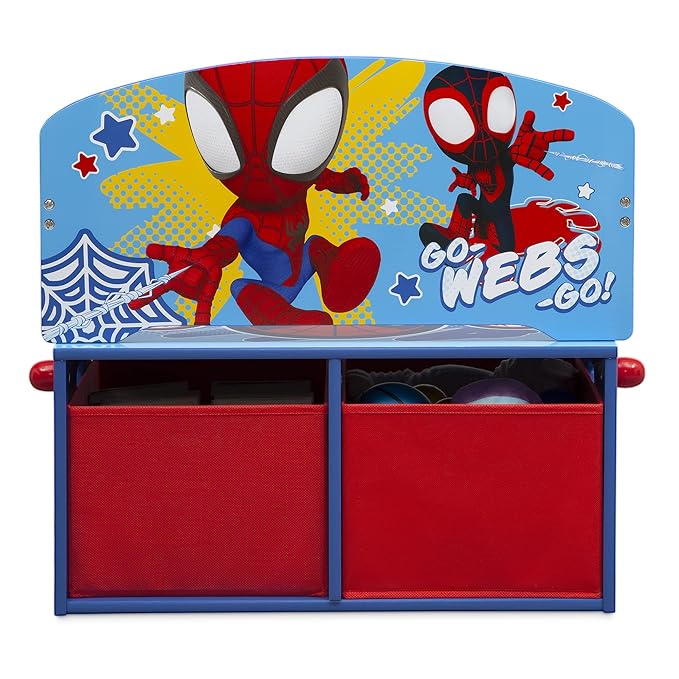Delta Children Kids Convertible Activity Bench - Greenguard Gold Certified, Marvel Spidey and His Amazing Friends - LeafyLoom