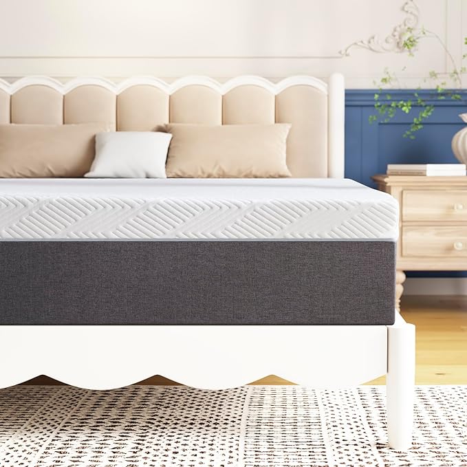 Full Mattress 14 inch No Fiberglass Gel Memory Foam Full Size Mattress in a Box of Foams and Fabric for Cooling Pressure Relief Sleep, 75" X 54" X 14", Medium, Firm - LeafyLoom