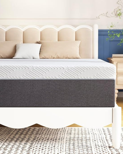 Full Mattress 10 inch No Fiberglass Gel Memory Foam Full Size Mattress in a Box of Foams and Fabric for Cooling Pressure Relief Sleep, 75" X 54" X 10", Medium, Firm - LeafyLoom