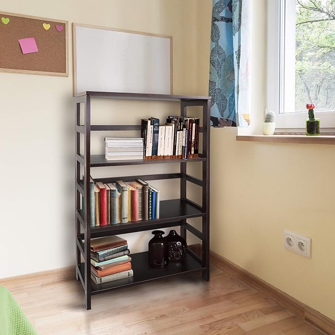 Casual Home Soho Manhattan 4-Shelf Bookcase 26 Wide - Espresso, 304-44 - LeafyLoom