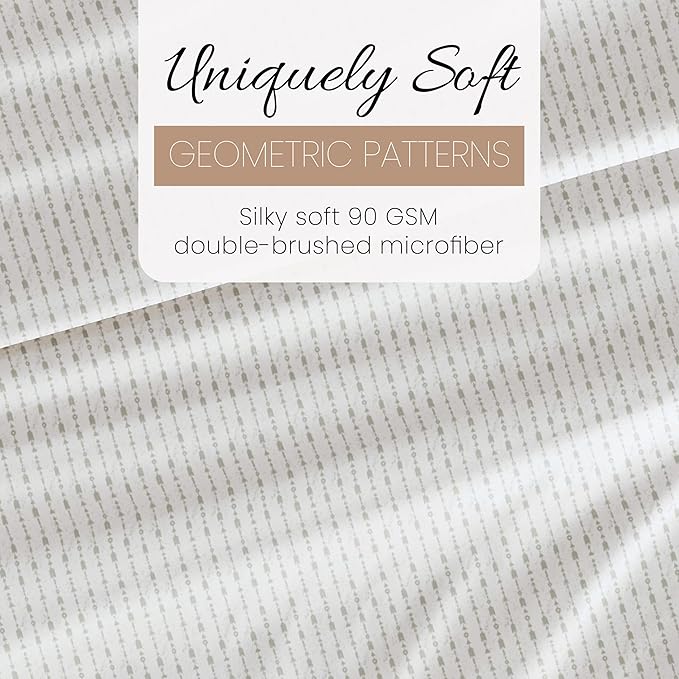 Linen Market 3 Piece Twin Bedding Sheet Set (Light Gray Arrows) - Sleep Better Than Ever with These Ultra-Soft & Cooling Bed Sheets for Your Twin Size Bed - Deep Pocket Fits 16" Mattress - LeafyLoom