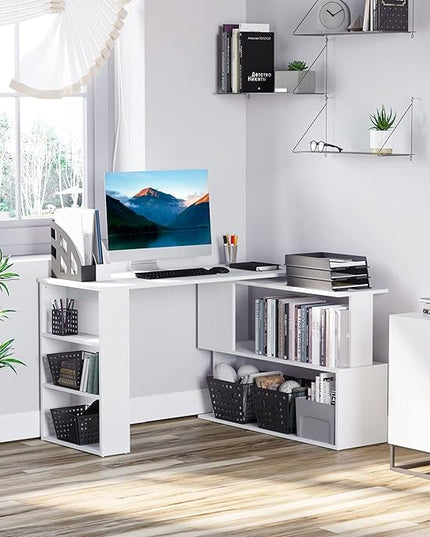NicBex Kimberly-DW-00213-LWJ Home Office Desks, 47.25"x43.25"x29.25", White - LeafyLoom