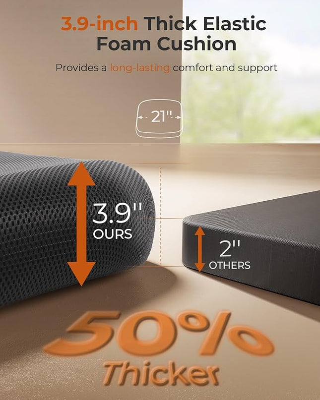 CAPOT Ergonomic Office Chair 350lbs Capacity - 3.9-inche Cushion and Tall Back Computer Desk Chair Breathable Mesh - Comfortable Swivel Office Chair with Adjustable Lumbar Support - LeafyLoom