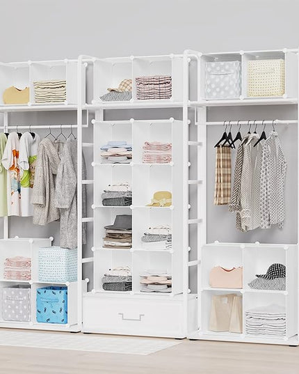 HOMIDEC Book Shelf 16 Cubes Bookcase Bookshelf Cube Storage Organizer Portable Display Bookshelf Kids Bookshelf Book Case for Study Room,Bedroom,Office,Living Room,Closet (47.2x11.8x47.2 inch) - LeafyLoom
