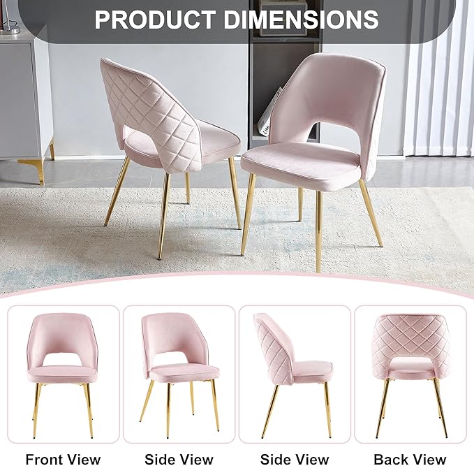 NicBex Haerin-SD-00327-LWJ Dining Chairs, 20.1"x24.2"x31.7", Pink - LeafyLoom