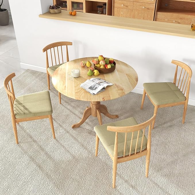 Round Dining Table, All Natural - LeafyLoom