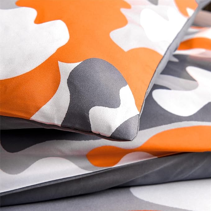 Meeting Story Kids Camo Bedding Set, Army Camouflage Bedding Twin Comforter Set for Boys Girls Teens Bedroom Decoration, 3Pcs (Orange, Twin) - LeafyLoom