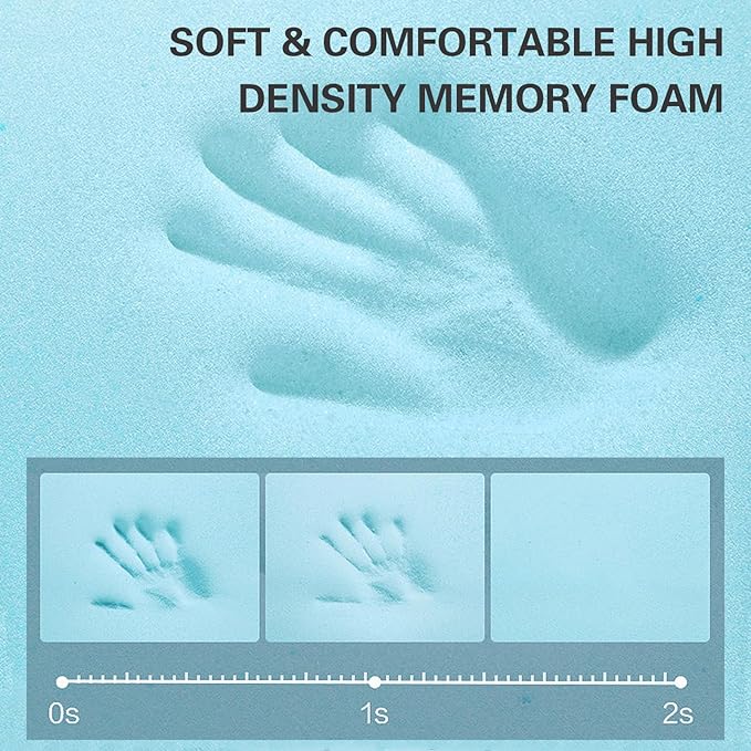 8" Bed Wedge Pillow for Sleeping, Triangle Pillow Memory Foam Top Wedge Pillow for Head, Back, Knee Support Leg Elevation Pillows for Acid Reflux, Reading, with Remover Washable Cover - LeafyLoom