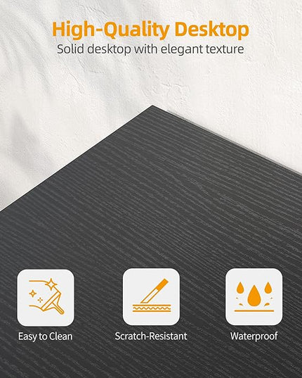 L Shaped Computer Desk with Power Outlets, 47 Inch Small Corner Desk with Reversible Shelves, Gaming Desk Computer Table Study Writing Table for Home Office Bedroom Small Space, Black - LeafyLoom