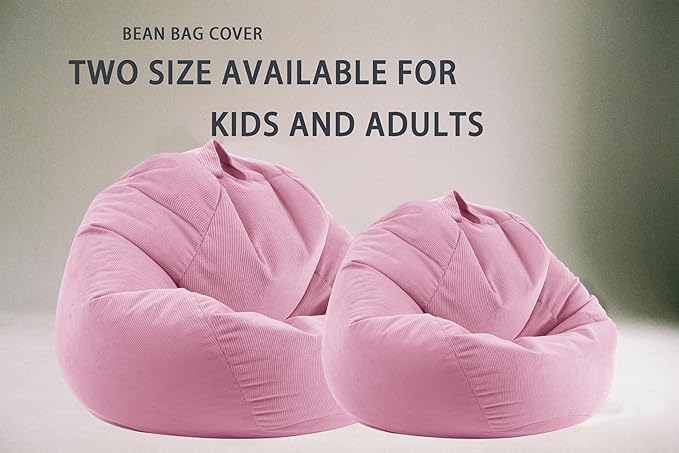 3 Ft Bean Bag Chair Cover (No Filler) Stuffed Animal Storage Bean Bag Cover for Pets Dogs/Cats Bed Corduroy Stuffed for Organizing Plush Toys - LeafyLoom