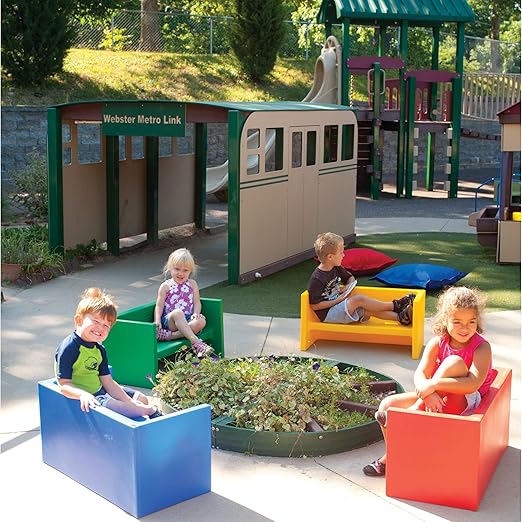 Children's Factory Adapta-Bench, CF910-031, Green, Kids Flexible Seating, Classroom, Preschool and Daycare Furniture, Indoor or Outdoor Toddler Chairs - LeafyLoom