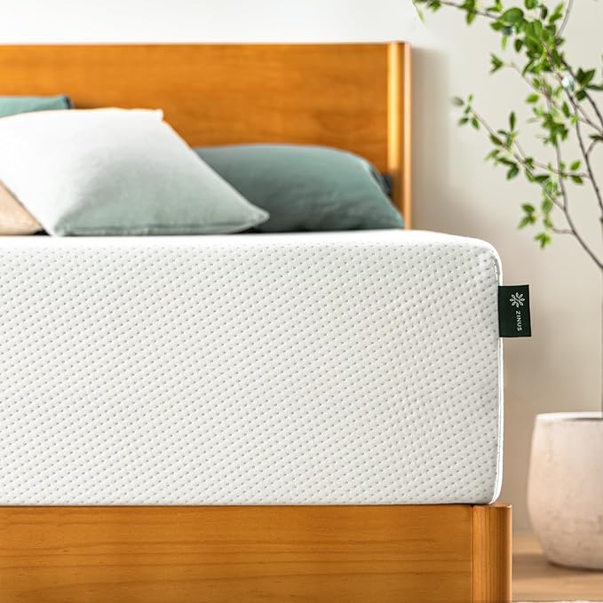 ZINUS 12 Inch Green Tea Memory Foam Mattress [New Version], California King, Fiberglass free, Medium Firm Feel, Zoned Pressure Relief, Certified Safe Foams & Fabric, Mattress in A Box - LeafyLoom