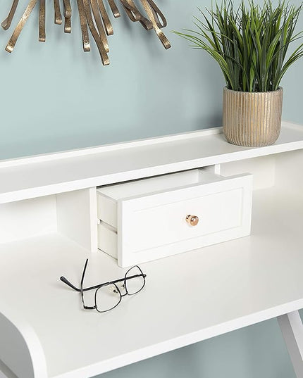 Linon Home Décor Mable White Folding Desk - LeafyLoom