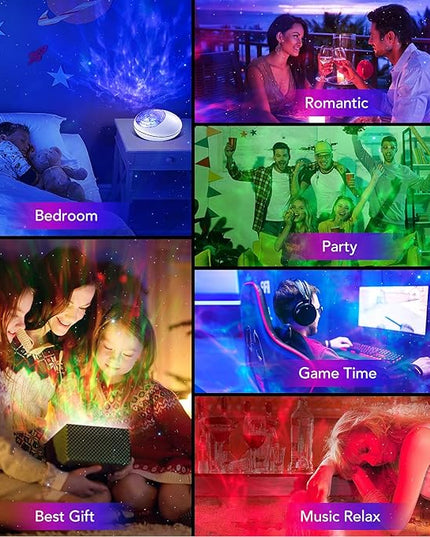 One Fire Galaxy Projector Star Projector Galaxy Light, 16 Color Changing+White Noise Sky Light Projector for Bedroom, Bluetooth Speaker Star Night Light Projector, Galaxy Light Projector for Bedroom OneFire