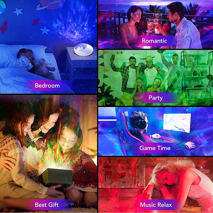 One Fire Galaxy Projector Star Projector Galaxy Light, 16 Color Changing+White Noise Sky Light Projector for Bedroom, Bluetooth Speaker Star Night Light Projector, Galaxy Light Projector for Bedroom OneFire