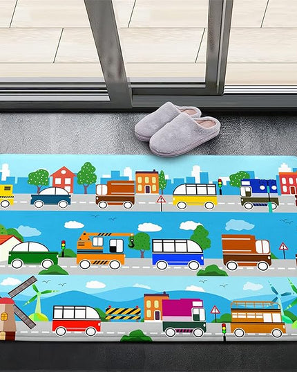 Car Carpet for Kids Kids Rugs for Playroom Car Track Rug Road Rug for Kids Car Play Rug Road Carpet for Toy Cars Car Track Rugs for Boys Car Rug for Boys Room 2'×3' - LeafyLoom