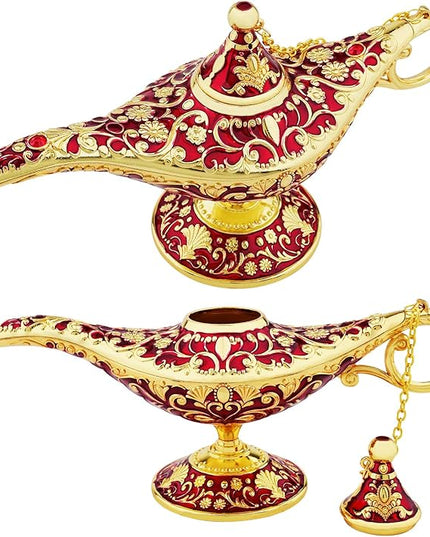 Vintage Legend Aladdin Lamp Magic Genie Wishing Light,Collectable Rare Classic Arabian Costume Props Lamp Tabletop Decor Crafts for Home/Wedding Decoration&Gift for Party/Halloween/Birthday - LeafyLoom