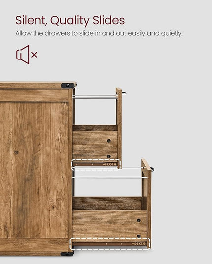VASAGLE File Cabinet, Filing Cabinet with 2 Drawers, Printer Stand, Fit A4, Letter Size, Hanging File Folders, Modern Farmhouse Style, for Home Office, Study, Honey Brown UOFC048T41 - LeafyLoom