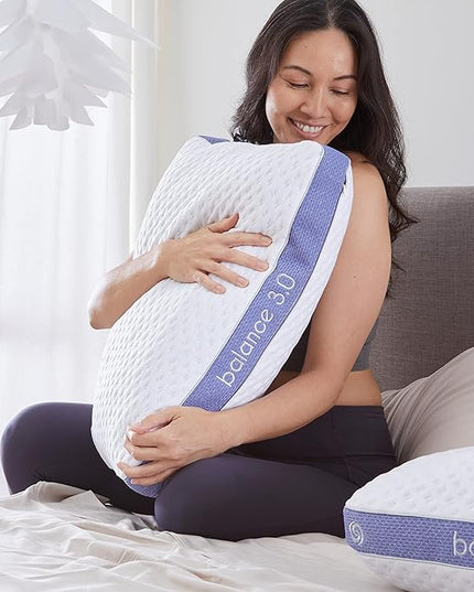 Bedgear Balance Performance Pillow - Size 3.0 - Moisture Wicking Bed Pillow - All Sleep Positions - Medium Firmness Sleeping Pillow - Hypoallergenic, Washable Removable Cover - 20" W x 26" L x 6.5" H - LeafyLoom