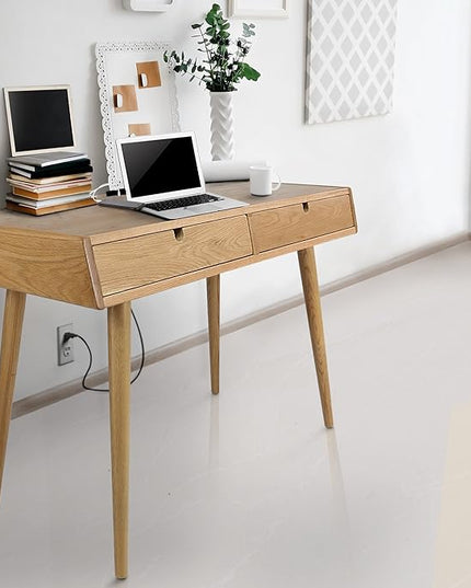 American Trails Freedom Made of Solid American Desk with USB Ports, Natural Oak (New) - LeafyLoom