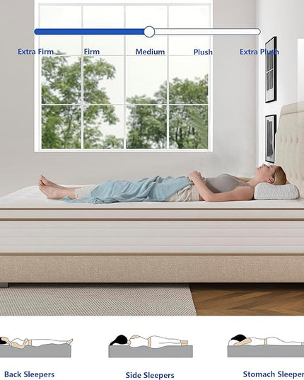 Full Size Mattresses,Hybrid 10 Inch Full Mattress in a Box,Memory Foam & Individually Pocket Spring for Pain Relief,Medium Firm White Full Mattresses,CertiPUR-US Certified. - LeafyLoom