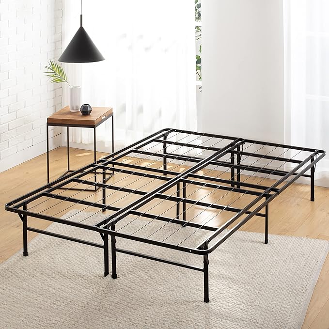 ZINUS 8 Inch Foam and Spring Mattress and Heavy Duty SmartBase Metal Mattress Foundation Set / Bed and Mattress Set / No Box Spring Needed / Mattress in a Box, Full - LeafyLoom