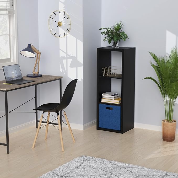 ClosetMaid 4548 Decorative Open Back 3-Cube Storage Organizer, Black - LeafyLoom