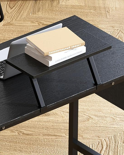 DlandHome L-Shaped Computer Desk 59 inches x 47.2 inches, Composite Wood and Metal, Home Office PC Laptop Study Workstation Corner Table with CPU Stand, CZYF-LD-1 - LeafyLoom