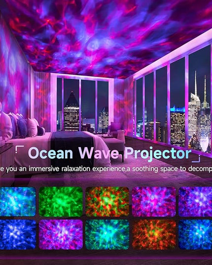ONEFIRE Galaxy Projector, White Noise Night Light Projector for Bedroom, Bluetooth Music Ceiling Projector Room Lights, Remote Timer Galaxy Light Skyligh,Star Lights Projector for Kids Teen Girl Gifts OneFire