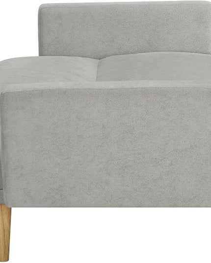 Folding Futon Sofa Tapered Wood Legs,Modern Space Saving Couch,Easily Converts to Single Bed,Easy Assembly,Multi-Functional Loveseat Ideal for Small Home Living Room,Grey, 76" - LeafyLoom